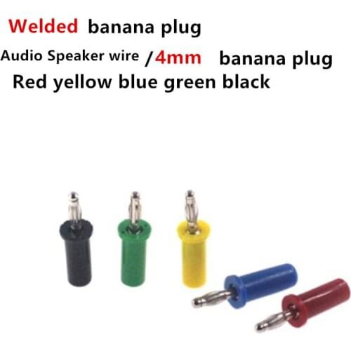 5pcs 4mm Banana Plugs Audio Speaker Wire Welding Type Plugs Connectors Red/Yellow/Blue/Green/Black