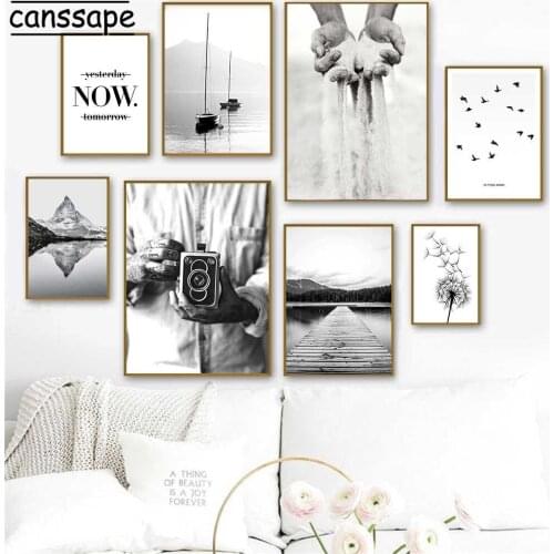Nordic Lanscape Painting Dandelion Swallow Wall Art Poster And Print Photographer Modern Wall Art Picture Living Room Decoration