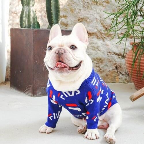FL Sports brand Dog Sweater Pet Casual Outfit Costume Fashion Cardigan Sweater Knit Jacket For Schnauzer Bulldog Puppy Clothes