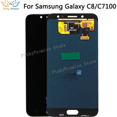Super AMOLED For SAMSUNG GALAXY C8 LCD C7100 Display Touch Screen Digitizer Assembly C710F Replacement For 5.5" SAMSUNG C8 LCD