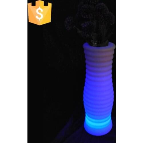 Light up plastic led planter rechargeable flowerpot indoor table lamps for Christmas SK-LF11C Free shipping 10pcs/Lot