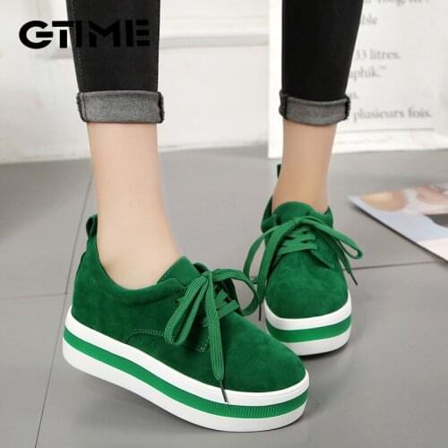 Women flats shoes spring moccasin Fashion creepers shoes lady loafers Ladies Lace up 5CM platform Shoes 2019