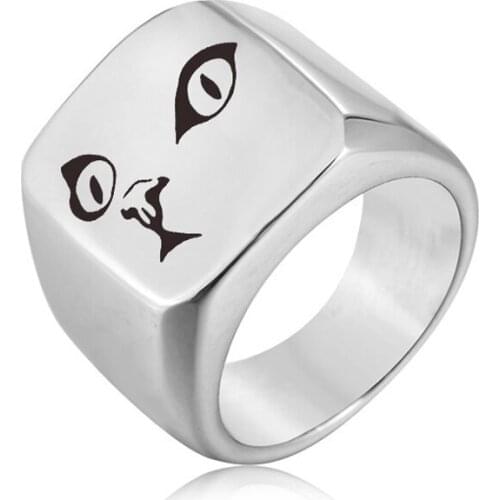 Ufine Fashion Square Ring Viking sign Titanium Steel Mens Ring Cast stainless steel symbol Rings jewelry R100