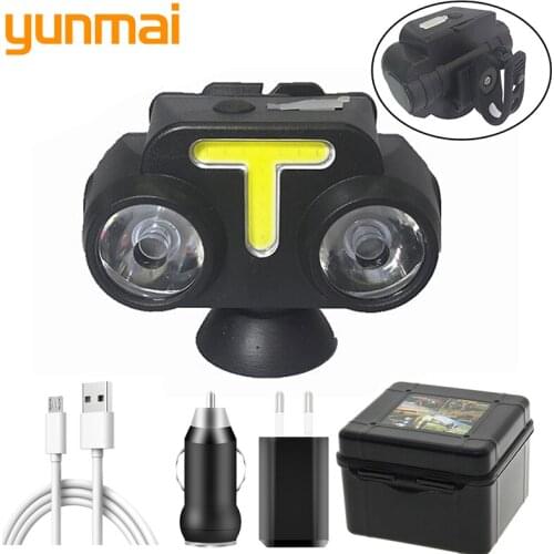 Bicycle Light Mini COB LED Headlight Headlight Flashlight USB Rechargeable 18650 Flashlight Camping Hiking Night Fishing Light