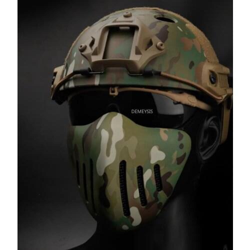 Military Paintball Mask Impact Resistant Tactical Combat Airsoft Shooting Half Face Mask Halloween Cosplay CS Face Mask