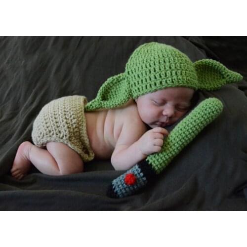 Newborn Boy Girl Baby Crochet Knit Costume Photography Photo Prop Hat Outfit Set D7YD