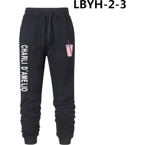 LBYH-2-3 Jogging Pants Men Charli Damelio Merch Sweatpants Charlie Damelio Print Trousers Streetwear Mens Sportswear Bottom