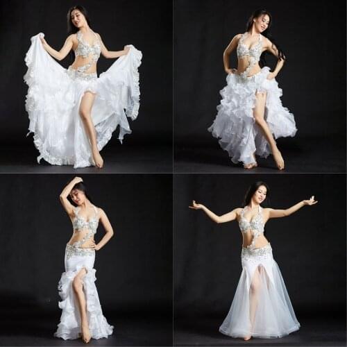 880# Belly Dance Dress Performance Clothes Women Sexy Sequins Top 4 types Skirt Selected for Latin Dancing Dress