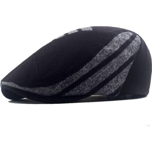 Fibonacci Winter Newsboy Caps Retro Adult Berets Men Cabbie Flatcap Hats for Men‘s Ivy Cap British Middle-aged Forward Hat