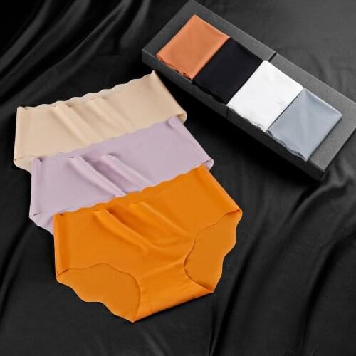 1PC Ice Silk Traceless Breathable Skin Friendly One Piece Wholesale Large Size Manufacturer Direct Selling Thin Womens Briefs