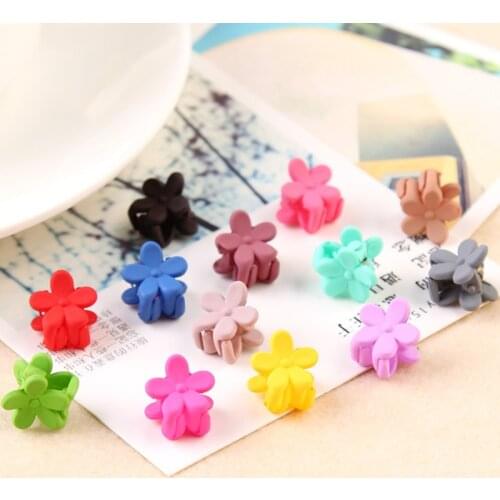 10/20PCS Random Color Cute Children Girls Hairpins Small Flowers Gripper 4 Claws Plastic Hair Clip Clamp Barrettes Hair Acces