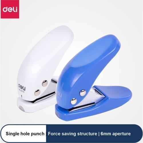 Deli 0111 Office Desk 6mm 1-Hole punch binding hole punch Mini 0ne hole punch /punch papers capacity 10 pages 80g