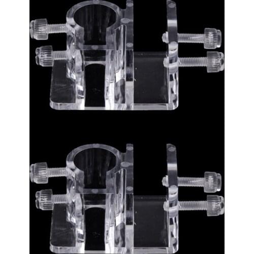 2Pcs Fish Tank Aquarium 26mm Dia Water Pipe Fixing Clamp Clip Holder Acrylic