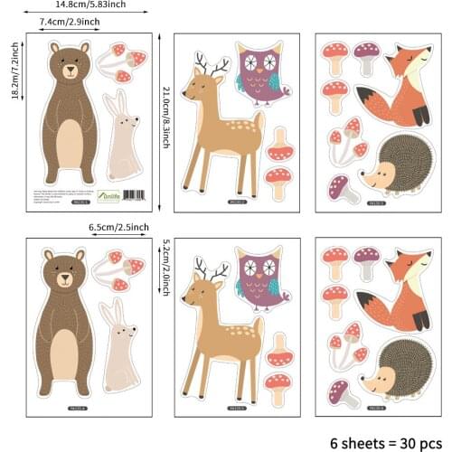 2021 Kids Wall Stickers,Cute Carton Animal Wall Decals Sticker For Kid Children Baby Room Waterproof Classroom Nursery Decor