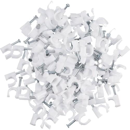 300 Pieces Of Cable Staples Clip Wall Wire Nail Fixture For Ethernet Cable Rg6 Rg59 Cat5 Cat6 Rj45 Tv Wire Cable 7Mm White