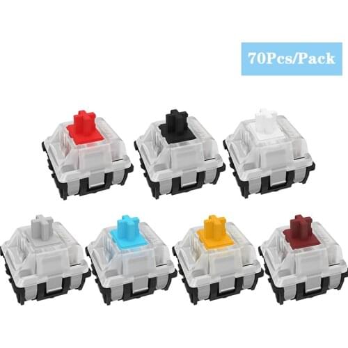 70Pcs/Pack Black/Brown/Yellow/Red/Silver Switch Gateron Optical Switch Linear Clicky Switch For Optical Mechanical Keyboards