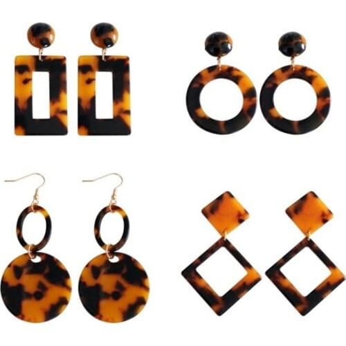 Bohemian Acrylic Resin Geometric Statement Drop Dangle Earrings for Women Birthday Gifts