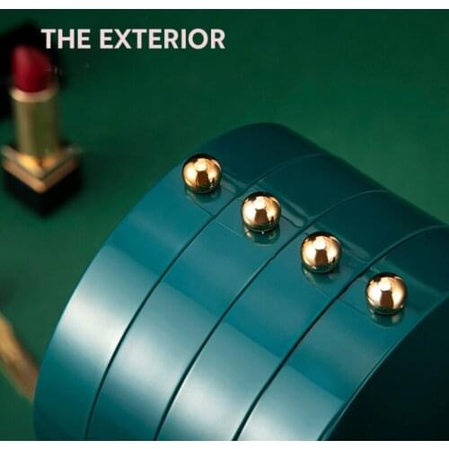 Large Mirror Display Desktop Jewel Box Organizer 4 Fan Jewelry Storage Case Dropshipping