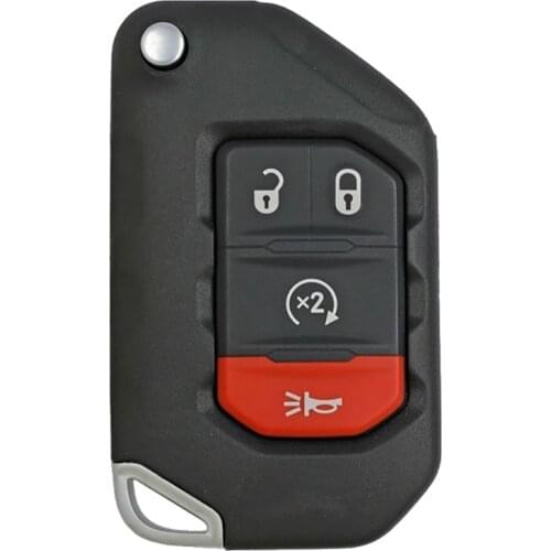 CN086026 Jeep Wrangler 2018 Genuine Flip Remote Key 4 Buttons Auto Start 433 MHz PCF 7939M Transponder 68416784AA-001