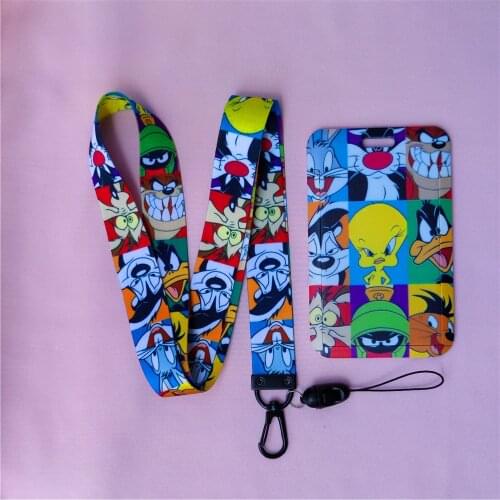 Cartoon Lanyards Id Badge Holder for Students Card Cover Business Card with Lanyard for Friend Gifts