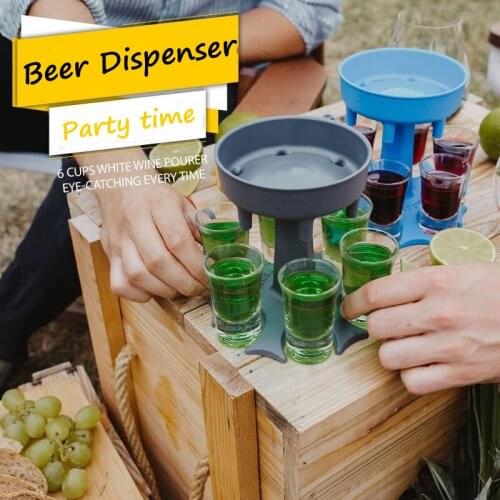 New Multiple 6 Shot Dispenser Holder Caddy Liquor Wine Whisky Beer Dispenser Portable Party Gifts Bar Accessory Drinking Games