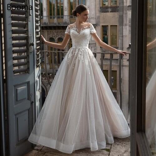 Elegant Princess Wedding Dresses 2020 Off Shoulder Appliques Open Back Bride Dresses Lace Up Sweetheart Pleated Bridal Gowns