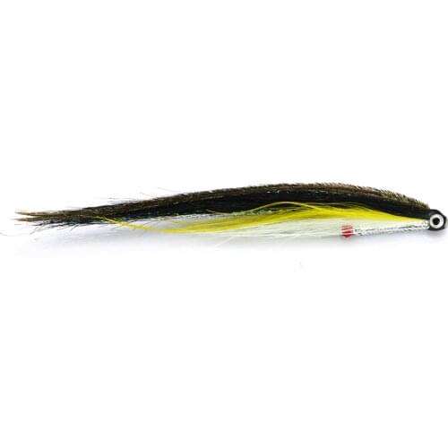 Elver Sunray Black Yellow Salmon Fly Sea Trout Flies Plastic Tubes (8-pack)