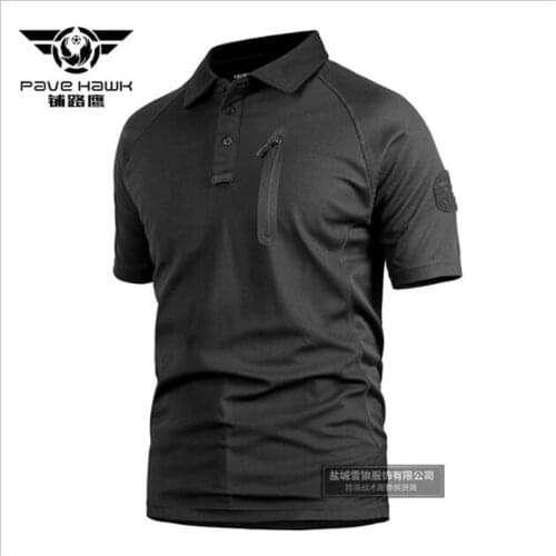 Men Short Sleeve Fast Dry Pullover Lapel t Shirt Tops Outdoor Tactical Camping Climbing Breathable Camouflage T-Shirt Undershirt
