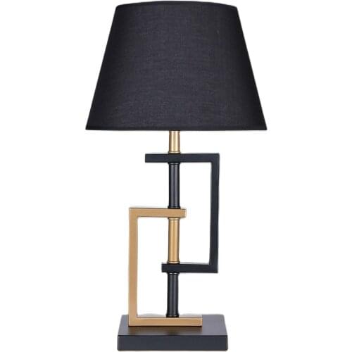 Hmydesign Geometric Pattern Modern Design Lampshade Gold Black Decorative Gift Office Bedroom Living Room Desktop Lamp