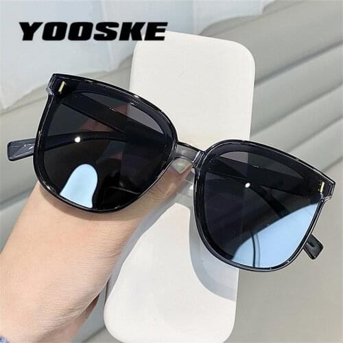 YOOSKE Classic Vintage Square Sunglasses Women Oversized Sunglass Woman Men Retro Black Sun Glasses Shades Goggle