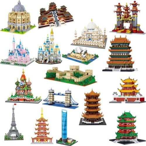 Lezi Yellow Crane Tower Swan Lake Castle Vasily Paris Tower World-famous University Building Assembly Model Building Blocks