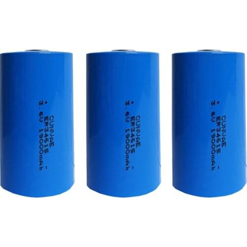 3Pcs CUNVAE ER34615 34615 LS34615 3.6V D Size 19000MAH Non-rechargeable D LiSOCl2 Batteries lithium batteries 10years