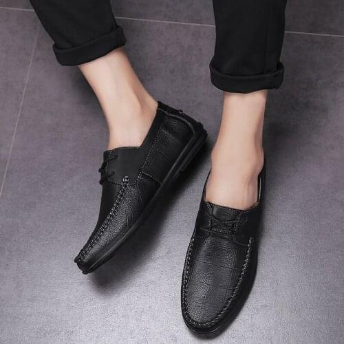 Masculino casual causal leather sale summer men shoes Mens sapato man sport for black loafers breathable flat 2020 fashion male