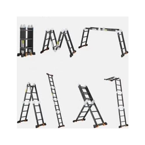 Multifunctional folding 3.7M straight ladder engineering ladder herringbone ladder construction decoration anti-tilting ladder
