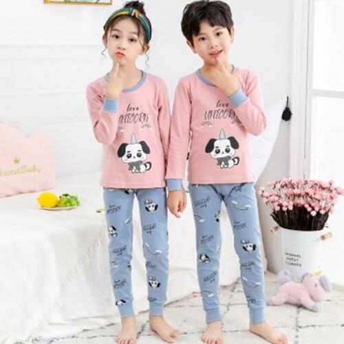 New Boys Girls Pajamas Sets Winter Autumn Baby Unicorn Clothes Childrens Sleepwear Pyjamas Kids Top+Pant 2pcs Christmas Suits