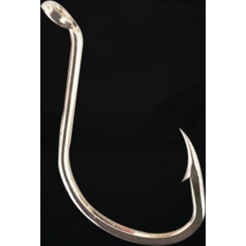 Wholesale By Bulk 5000pcs/lot Silvery White Bend Octopus Hook Black Fish Perch Circle Hole Barbed Fishing Tackles Pesca Peche