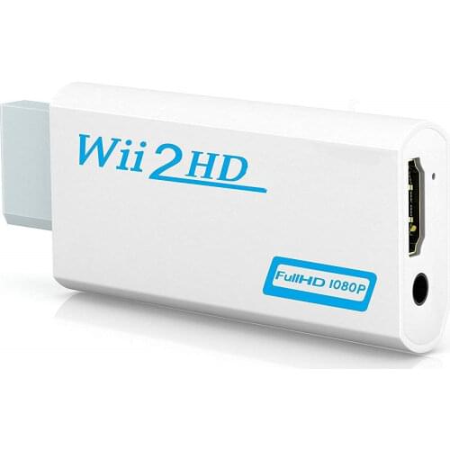 Full HD 1080P Wii to HDMI-compatible Converter Adapter Wii2HDMI-compatible Converter 3.5mm Audio for PC HDTV Monitor Display