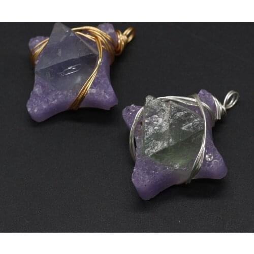 Purple Natural Semi-precious Stones Winding Pearl Pendant for Jewelry Making DIY Bracelet Necklace Jewelry Accessories