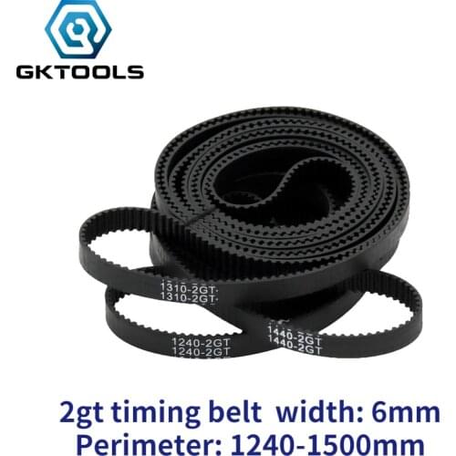 GKTOOLS C-16 3D Printer GT2 6mm Closed Loop Rubber 2GT Timing Belt Length 1240 1250 1310 1324 1340 1350 1360 1440 1474 1500mm