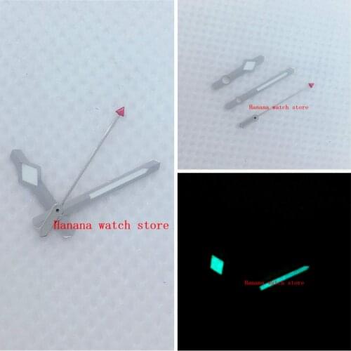 Silver watch hands green luminous hands fit Miyota 8215 821A 8205 Mingzhu DG 2813 3804 Seagull 1612 movement