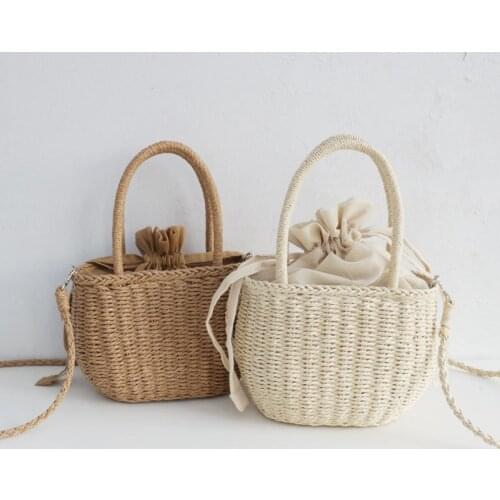 Straw Purses and Handbags for Women Summer Rattan Crossbody Bag Handmade Ladies Beach String Hand Bags Tote