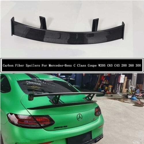 Carbon Fiber Spoilers For Mercedes-Benz C Class Coupe W205 C63 C43 C200 C260 C300 2016-2021 Wing Lip Spoiler Car Accessories