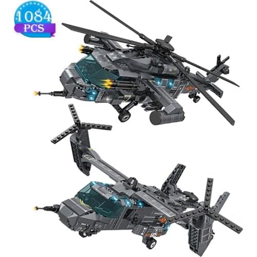 Technical Creator Military Armed osprey Helicopter Assembly Building Blocks Children Educational Brick Toys Gifts for Adult Boys