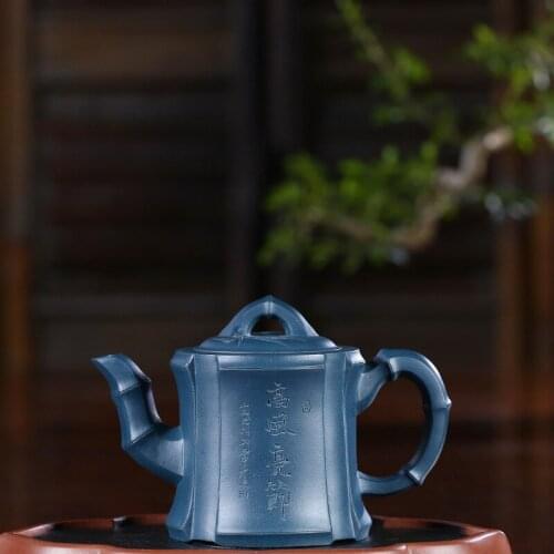 Yixing are recommended by the manual undressed ore chlorite high wind bright bamboo pot of kung fu tea tea set gift