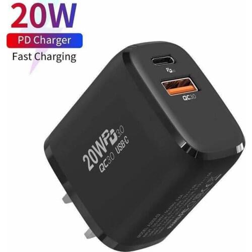 20W Type C Charger For iPhone 12 Pro Max 3.0 QC PD 20W USB-C Fast Charging Travel Wall Mini Quick Charge For iPhone 12