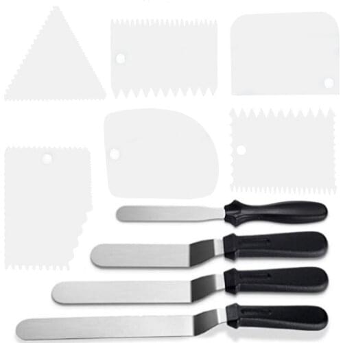 10 Pieces Spatula Plastic Pastry Dough Cutter Baking Tools Dough Scraper Spatula Cake Decorating Set Kit