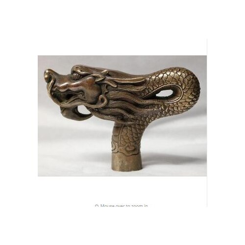 100% brass Pure Copper Brass Grandpa Good Lucky Qing Ming China Handwork Carving BRASS Dragon Statue Cane Head Walking Stick