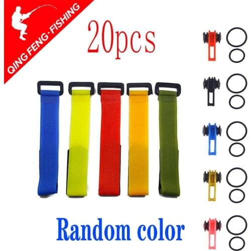 20pcs/ set 5 fishing rod binding belt with Velcro binding belt + 15 pieces of sub bait hook hook device