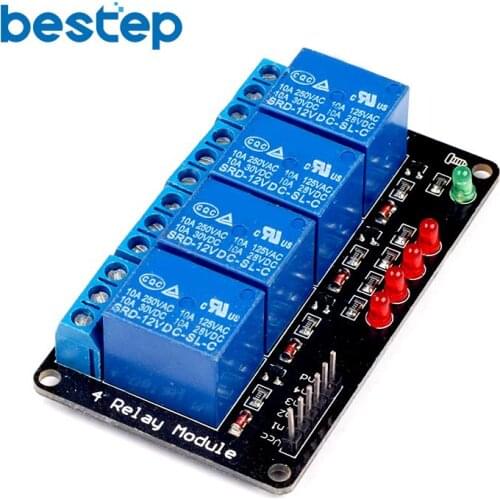 5V 12V 24V 4 Channel Relay Module Low Level Trigger Relay Output 4 way Relay Module for Arduino