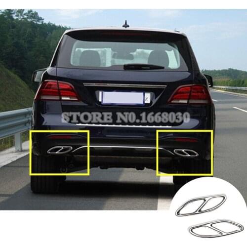 Car Exhaust Muffler Tail Pipe Cover 2pcs For Benz GLE GLS W166 X166 Coupe C292 2015-2019 Car accesories interior Car Trim